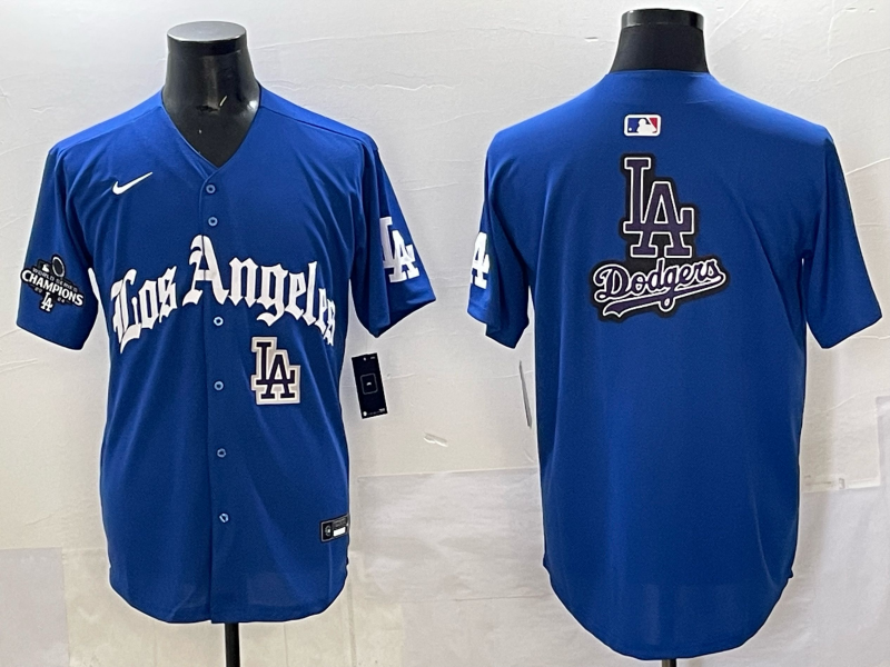 Men Los Angeles Dodgers Blank Blue 2025 Nike MLB Jersey style 008